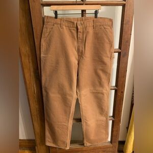 Men’s Carhartt Tan Brown Denim Jeans 40x34 Work Construction